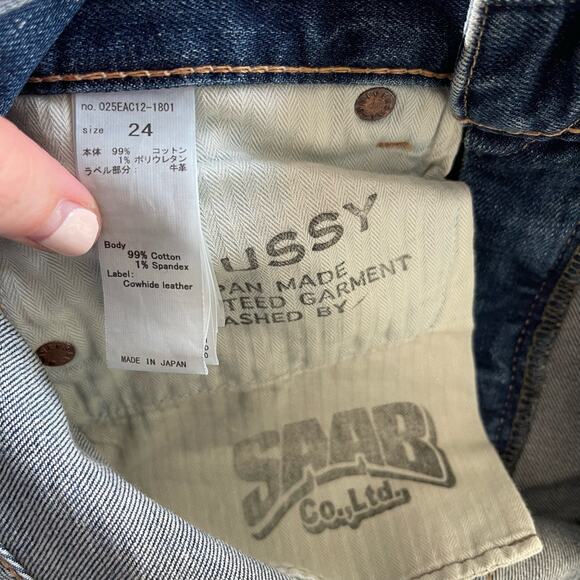 MOUSSY Tamworth High Waist Skinny Jeans In Dark Blue Size 24 Japanese Denim - Picture 16 of 16